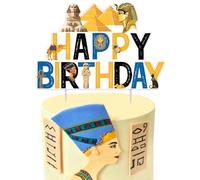 Cheereveal Egiziano Buon Compleanno Cake Topper, Egitto Tema Compleanno Torta Decorazioni, Piramide Mummia Faraone Decorazione, Egiziano Baby Shower Party Accessori