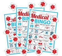 Cheereveal Infermiera Bingo Gioco Laurea, 24 Carte Bingo Medico, 1 Carta da Visita, 12 Fiches Giocatore, Età 18+