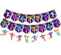 Cheereveal Jump Festa di Compleanno Decorazioni, Neon Facciamo saltare e giocare. Buon compleanno Banner Ghirlanda Trampolino Tema Bday Baby Shower Party Accessori
