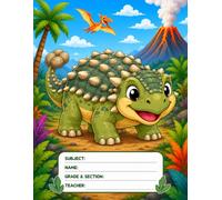 Cheerful Ankylosaurus Handwriting Practice Notebook for Kids: Dashed Midline Paper for Kindergarten, Preschool & Early Elementary Boys and Girls