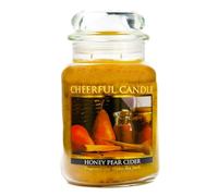 Cheerful Giver Honey Pear Cider Jar Candle, Vetro, Yellow, 24oz
