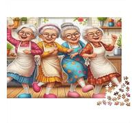 Cheerful Grandmas Dancing Puzzle Da 1000 Pezzi in Carta Ecologica Per Bambini Principianti, Puzzle Ultra Difficile, Divertimento Dopo Scuola, Puzzle Miglior Valutato Per Giovani Apprendisti 70x50cm/1