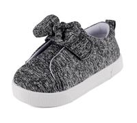 Cheerful Mario 1-5 Anni Bambina Canvas Scarpe Casual Sneakers Scarpine Bimba Primi Passi Scarpe da Ginnastica con Nodo di Prua Nero 22 EU