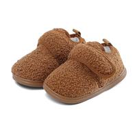 Cheerful Mario 1-5 Anni Inverno Pantofole Bambino Bambina Fodera in Pile Caldo Ciabatte Bimbo Bimba Antiscivolo Suola Marrone 20 EU