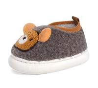 Cheerful Mario 1-5 Anni Pantofole Bimbo Bimba Invernali Ciabatte Bambino Bambina Caldo Peluche Carino Animali Antiscivolo Suola Marrone 22 EU