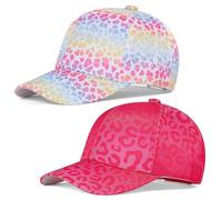 Cheerful Mario 2 Pack Cappello da Baseball Regolabile per 3-8 Anni Bambini, Cappello Visiera per Bambino, Berretto da Baseball Bambina Leopard