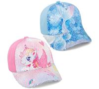 Cheerful Mario 2 Pack Cappello da Baseball Regolabile per 3-8 Anni Bambini, Cappello Visiera per Bambino, Berretto da Baseball Bambina Unicorno-A
