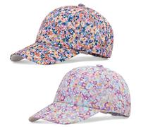 Cheerful Mario 2 Pack Cappello da Baseball Regolabile per 3-8 Anni Bambini, Cappello Visiera per Bambino, Berretto da Baseball Bambina Fiore