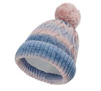 Cheerful Mario Cappello Bimba Invernale Berretto a Maglia per Bambina 3-9 Anni con Pom Pom Caldo Cappelli Fodera in Pile Morbido Carino Neon Blu