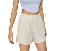 Cheerful Mario Casual Pantaloncini Estivi da Donna Leggeri, Traspiranti ed Elasticizzati, Ideali per Passeggiate, Jogging e Sport Come Il Badminton Beige XL