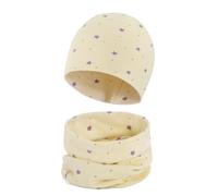 Cheerful Mario Cotone Berretto e Sciarpa Scaldacollo Coordinati per Bambini Modello Carino Neonato Cappello y Sciarpa Beige 3-7 anni