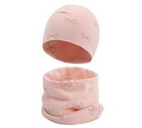 Cheerful Mario Cotone Berretto e Sciarpa Scaldacollo Coordinati per Bambini Modello Carino Neonato Cappello y Sciarpa Rosa-B 6-24 mesi