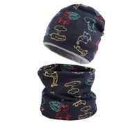 Cheerful Mario Cotone Berretto e Sciarpa Scaldacollo Coordinati per Bambini Modello Carino Neonato Cappello y Sciarpa Marina 3-10 anni