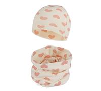 Cheerful Mario Cotone Berretto e Sciarpa Scaldacollo Coordinati per Bambini Modello Carino Neonato Cappello y Sciarpa Rosa Cuore 3-7 anni