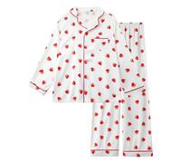 Cheerful Mario Satino Pigiami Due Pezzi per Bambina Maniche Lunghe Pyjamas Ragazza Sottile e Liscia Come la Seta Fragola 4-5 Anni