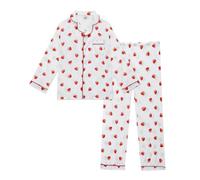 Cheerful Mario Satino Pigiami Due Pezzi per Bambina Maniche Lunghe Pyjamas Ragazza Sottile e Liscia Come la Seta Fragola 14-15 Anni