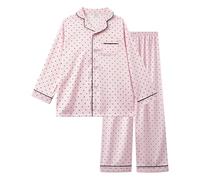 Cheerful Mario Satino Pigiami Due Pezzi per Bambina Maniche Lunghe Pyjamas Ragazza Sottile e Liscia Come la Seta Punto 14-15 Anni