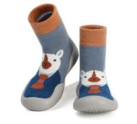 Cheerful Mario Scarpine Primi Passi Neonato Neonata Scarpe Calzino per Bimbo Bimba Pantofole Primi Passi Neonato Antiscivolo Suola Morbida Blu 6-9 Mesi