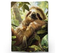 Cheerful S-Loth In A Sunlit Woods Coperta Plaid Fluffy Blanket Morbida Copertas Pelosa Per Viaggi Letto Singolo Matrimoniale L