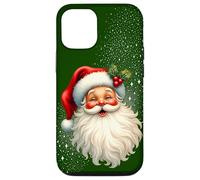 Cheerful Santa with Holly & Sparkles - Holiday Art Custodia per iPhone 12/12 Pro