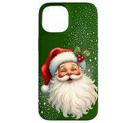 Cheerful Santa with Holly & Sparkles - Holiday Art Custodia per iPhone 15