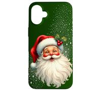 Cheerful Santa with Holly & Sparkles - Holiday Art Custodia per iPhone 16 Plus