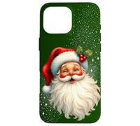 Cheerful Santa with Holly & Sparkles - Holiday Art Custodia per iPhone 16 Pro Max