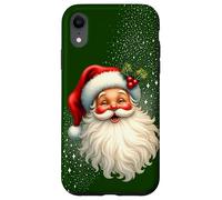 Cheerful Santa with Holly & Sparkles - Holiday Art Custodia per iPhone XR