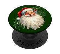 Cheerful Santa with Holly & Sparkles - Holiday Art PopSockets PopGrip Adesivo