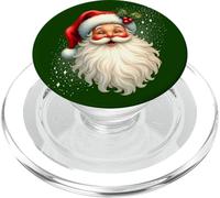 Cheerful Santa with Holly & Sparkles - Holiday Art PopSockets PopGrip per MagSafe
