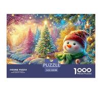 Cheerful Snowman, Decorated Tree, Snowy Woods Puzzle Da 1000 Pezzi Christmas Style Ideale Per Uomini, Donne, Anziani E over 65 52x38cm/1000pcs