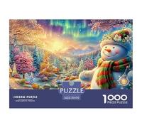 Cheerful Snowman with Lantern in A Magical Winter Scene Puzzle Da 1000 Pezzi Christmas Style Giocattolo Educativo Per Bambini E Adulti 70x50cm/1000pcs