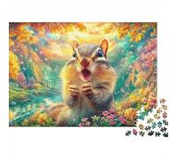 Cheerful Squirrel in Enchanted Woods Puzzle Da 1000 Pezzi Adorable Squirrel Sfida Di Ingegno Per Tutte Le Età 70x50cm/1000pcs