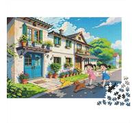 Cheerful Village Puzzle 1000 Pezzi Materiale Riciclabile Fairy Tale Puzzles Puzzle Accessori per Giochi Divertente And Sfidante Famiglia Game Ottimo Idea Regalo 38x26cm/1000pcs