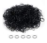 Cheerhom 1500 elastici per capelli piccoli, mini elastici in gomma per bambini, donne, ragazze, trecce e acconciature quotidiane (nero)