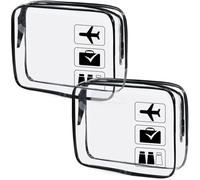 Cheerhom 2 pezzi beauty case trasparente, certificato TSA, bagaglio a mano aereo liquido, borsa da viaggio, borsa cosmetica impermeabile uomo donna ragazza