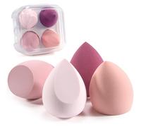 Cheerhom 4 Pezzi Spugnetta Fondotinta Trucco con Scatola Make Up per Riporre Crema Liquida e Polvere,Spugnette Trucco Beauty, Blender Beauty Fondotinta Spugnetta