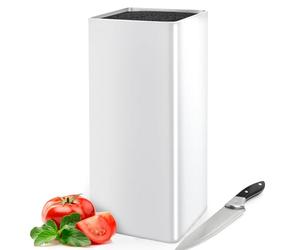 Cheerhom Ceppo Portacoltelli Vuoto Piazza, Universale Ceppo Portacoltelli Senza Coltelli, Porta Coltelli Bianco con Stecche Flessibili, Ceppo Coltelli da Cucina per 5-8 Coltellis, 22 x 9.5 x 9.5 cm