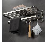 Cheerhom Porta Asciugamani Da Parete, Pieghevole Portasciugamani In Acciaio Inox 304 Antiruggine 2 Strati, Scala Porta Asciugamani Bagno,56 X 21 X 17CM
