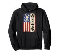 Cheerleader Dad Funny Cheer Dad American Flag Father Team Felpa con Cappuccio