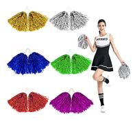 Cheerleader Pom Poms 12 pezzi 6 colori Pompoms Cheerleading Pom Poms Accessori Cheerleader per bambini Aerobica danza Pom Pom Sport squadra Spirito Cheer Costume Night Party