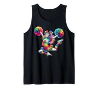 Cheerleader Pom Poms Colorful Outfit Rainbow Tie Dye Canotta