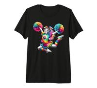 Cheerleader Pom Poms Colorful Outfit Rainbow Tie Dye Maglietta Premium