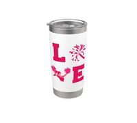 Cheerleading Camicia LOVE Cheerleader Rosa Pom Poms Bicchiere termico in acciaio inox doppia parete