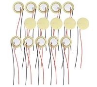 Cheerock Confezione da 15 dischi piezoelettrici, trasduttori piezoelettrici da 27 mm con cavi da 10 cm, microfono a contatto acustico, pickup piezo, elementi piezoelettrici per trigger per batteria,