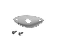 Cheerock Piastra jack di uscita ovale per chitarra, presa jack di uscita curva in metallo compatibile con chitarra o basso Les Paul Ibanez Jackson (argento B)