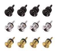 Cheerock Set di 12 chiusure per tracolla per chitarra, in metallo, 3 colori, per chitarre acustiche, ukulele, martin, banjo, elettriche e bassi