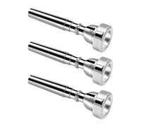 Cheerock Set di 3 bocchini per tromba 3C 5C 7C, accessori per tromba, bocchino per tromba, in ottone di alta qualità, adatto per principianti e giocatori professionisti (argento)