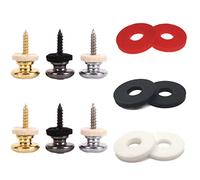 Cheerock Set di 6 chiusure per tracolla per chitarra, in metallo, 3 colori, con blocchi per tracolla, per chitarre acustiche, ukulele, martin, banjo, elettriche e bassi