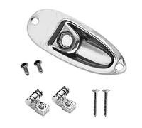 Cheerock Sostituzione jack di ingresso per chitarra argento con 2 fermi per corde per chitarra a rullo, ricambio jack di uscita per chitarra stile barca, guide per albero corde per chitarra elettrica,